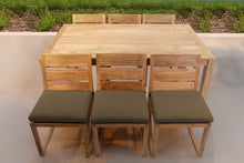7 pc Venice Teak Armless Dining Set with 72" Rectangular Dining Table