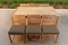 7 pc Venice Teak Armless Dining Set with 72" Rectangular Dining Table
