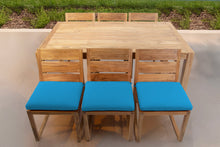7 pc Venice Teak Armless Dining Set with 72" Rectangular Dining Table