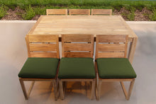 7 pc Venice Teak Armless Dining Set with 72" Rectangular Dining Table
