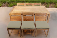7 pc Venice Teak Armless Dining Set with 72" Rectangular Dining Table