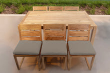 7 pc Venice Teak Armless Dining Set with 72" Rectangular Dining Table