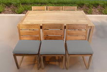 7 pc Venice Teak Armless Dining Set with 72" Rectangular Dining Table