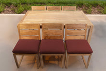 7 pc Venice Teak Armless Dining Set with 72" Rectangular Dining Table