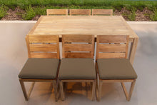 7 pc Venice Teak Armless Dining Set with 72" Rectangular Dining Table