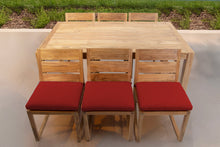 7 pc Venice Teak Armless Dining Set with 72" Rectangular Dining Table