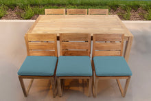 7 pc Venice Teak Armless Dining Set with 72" Rectangular Dining Table