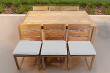 7 pc Venice Teak Armless Dining Set with 72" Rectangular Dining Table