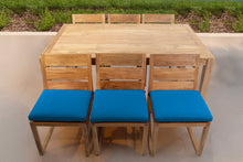 7 pc Venice Teak Armless Dining Set with 72" Rectangular Dining Table