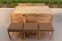 7 pc Venice Teak Armless Dining Set with 72" Rectangular Dining Table