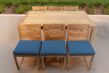 7 pc Venice Teak Armless Dining Set with 72" Rectangular Dining Table