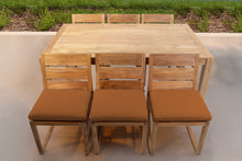 7 pc Venice Teak Armless Dining Set with 72" Rectangular Dining Table