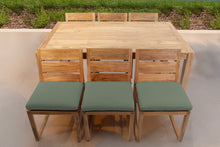 7 pc Venice Teak Armless Dining Set with 72" Rectangular Dining Table
