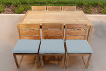 7 pc Venice Teak Armless Dining Set with 72" Rectangular Dining Table