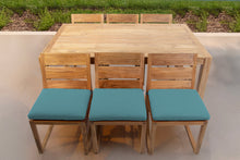 7 pc Venice Teak Armless Dining Set with 72" Rectangular Dining Table