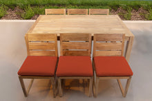 7 pc Venice Teak Armless Dining Set with 72" Rectangular Dining Table