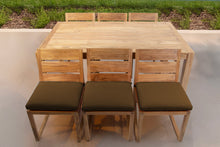 7 pc Venice Teak Armless Dining Set with 72" Rectangular Dining Table