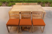 7 pc Venice Teak Armless Dining Set with 72" Rectangular Dining Table
