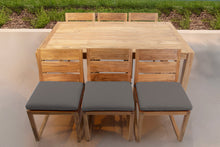 7 pc Venice Teak Armless Dining Set with 72" Rectangular Dining Table