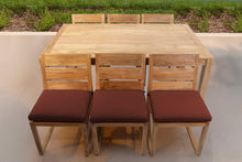 7 pc Venice Teak Armless Dining Set with 72" Rectangular Dining Table