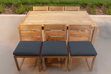 7 pc Venice Teak Armless Dining Set with 72" Rectangular Dining Table