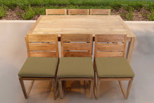 7 pc Venice Teak Armless Dining Set with 72" Rectangular Dining Table