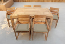 7 pc Venice Teak Arm Dining Set with 72" Rectangular Dining Table