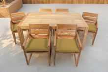 7 pc Venice Teak Arm Dining Set with 72" Rectangular Dining Table