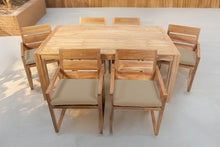 7 pc Venice Teak Arm Dining Set with 72" Rectangular Dining Table