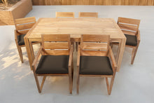 7 pc Venice Teak Arm Dining Set with 72" Rectangular Dining Table