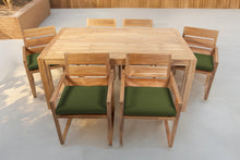 7 pc Venice Teak Arm Dining Set with 72" Rectangular Dining Table