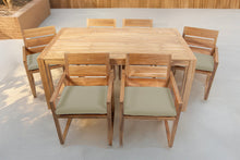 7 pc Venice Teak Arm Dining Set with 72" Rectangular Dining Table