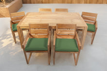 7 pc Venice Teak Arm Dining Set with 72" Rectangular Dining Table