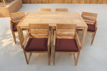 7 pc Venice Teak Arm Dining Set with 72" Rectangular Dining Table