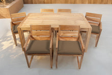 7 pc Venice Teak Arm Dining Set with 72" Rectangular Dining Table