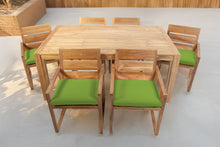 7 pc Venice Teak Arm Dining Set with 72" Rectangular Dining Table