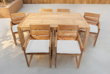7 pc Venice Teak Arm Dining Set with 72" Rectangular Dining Table