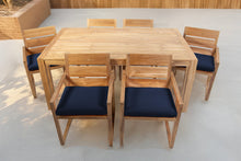 7 pc Venice Teak Arm Dining Set with 72" Rectangular Dining Table