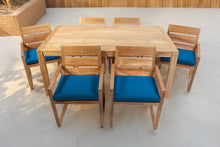 7 pc Venice Teak Arm Dining Set with 72" Rectangular Dining Table