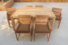 7 pc Venice Teak Arm Dining Set with 72" Rectangular Dining Table