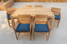 7 pc Venice Teak Arm Dining Set with 72" Rectangular Dining Table