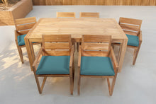 7 pc Venice Teak Arm Dining Set with 72" Rectangular Dining Table