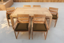 7 pc Venice Teak Arm Dining Set with 72" Rectangular Dining Table