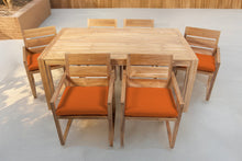 7 pc Venice Teak Arm Dining Set with 72" Rectangular Dining Table