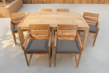 7 pc Venice Teak Arm Dining Set with 72" Rectangular Dining Table