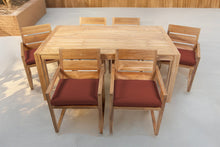 7 pc Venice Teak Arm Dining Set with 72" Rectangular Dining Table