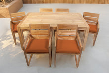 7 pc Venice Teak Arm Dining Set with 72" Rectangular Dining Table