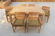 7 pc Venice Teak Arm Dining Set with 72" Rectangular Dining Table