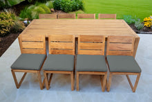 9 pc Venice Teak Armless Dining Set with 96" Rectangular Dining Table