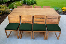 9 pc Venice Teak Armless Dining Set with 96" Rectangular Dining Table